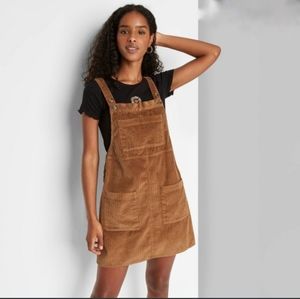 Wild fable tan brown corduroy overall dress